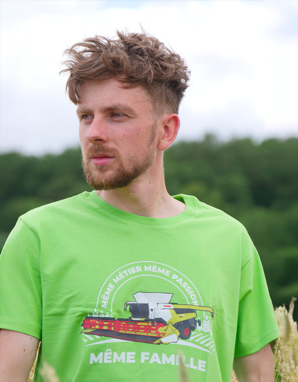 Moissonneuse Blanche et Verte t-shirt unisexe